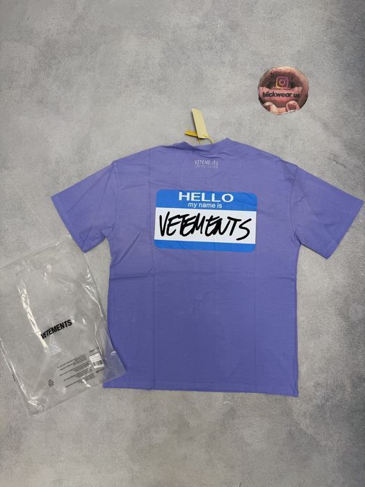 Футболка Vetements My Name Is purple Balenciaga rick owens maison margiela