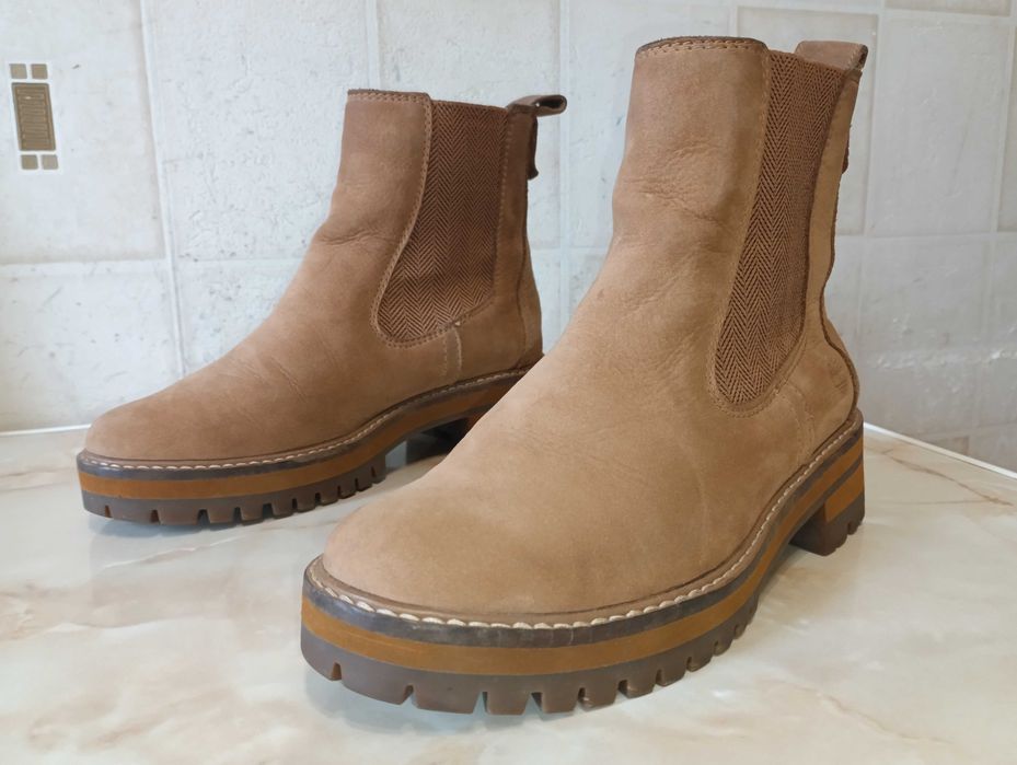 Идеальные Челси Timberland 38р Нубук Желтые Ботинки (стелька 25см)