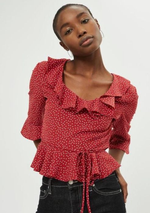 блуза в горошок