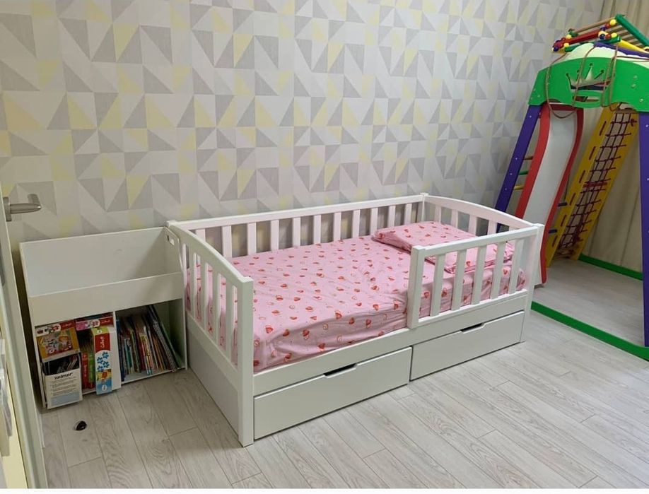 Міцне дитяче ліжко з шухлядами від виробника! Витримує до 150 кг