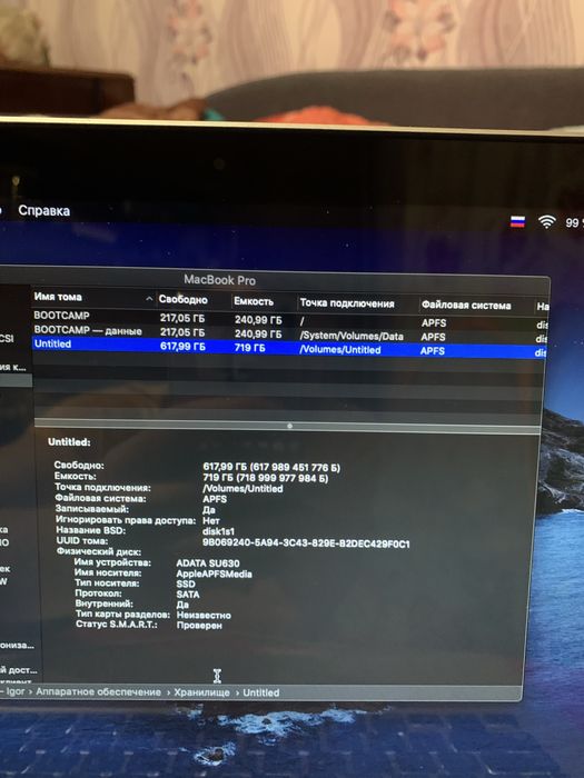 Macbook Pro 250 гб
