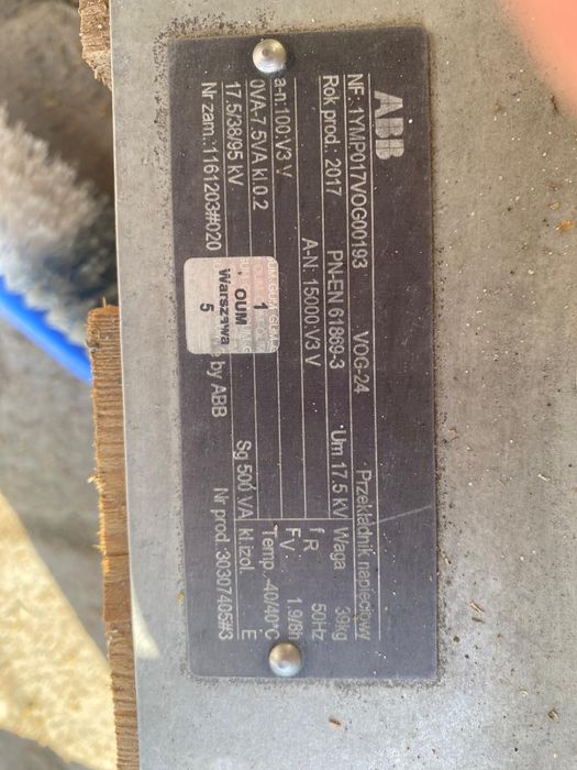 Przekładnik napięciowy SN ABB VOG-24 17,5kV 50VA – 2017r – 6 sztuk