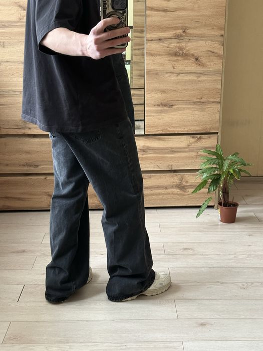 Джинси чорні чоловічі washed black Flared Jeans флаєра кльош ХЛ XL