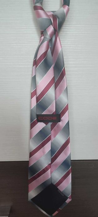 krawat meski szaro-rozowy