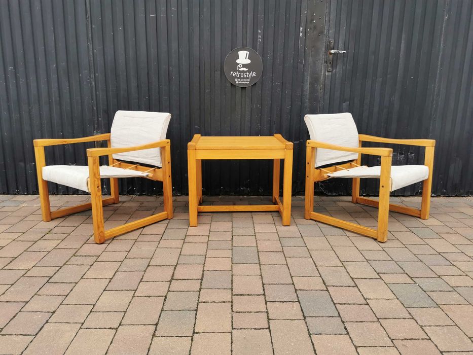 Stolik+ 2x fotel "Diana" proj. Karin Mobring dla IKEA, Szwecja '70