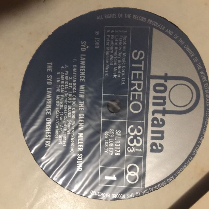 Vinil Syd Lawrence with the Glenn Miller Sound - 1969