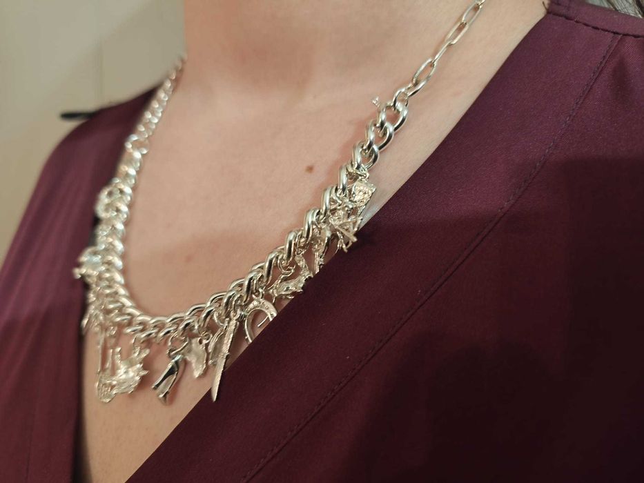 Piękny damski łańcuszek na szyję serbro 958