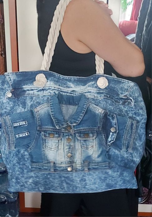 Duża torba jeansowa