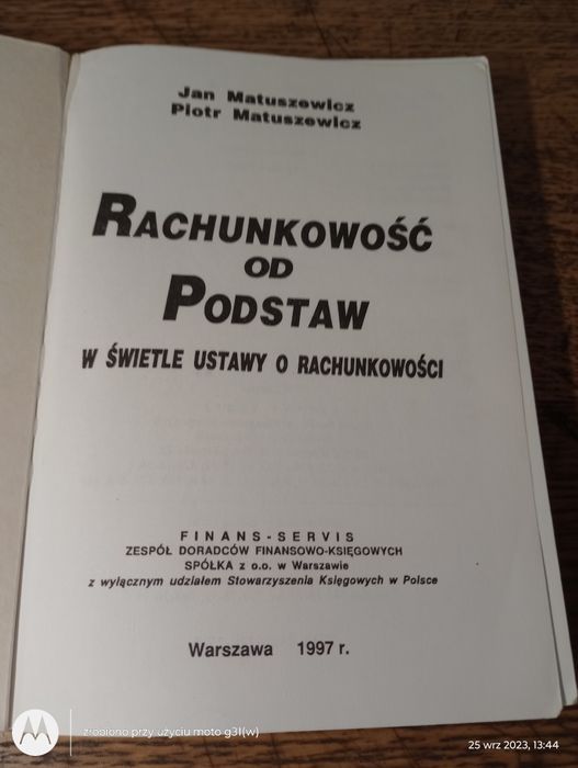 Rachunkowość od podstaw. J. I P. Matuszewicz