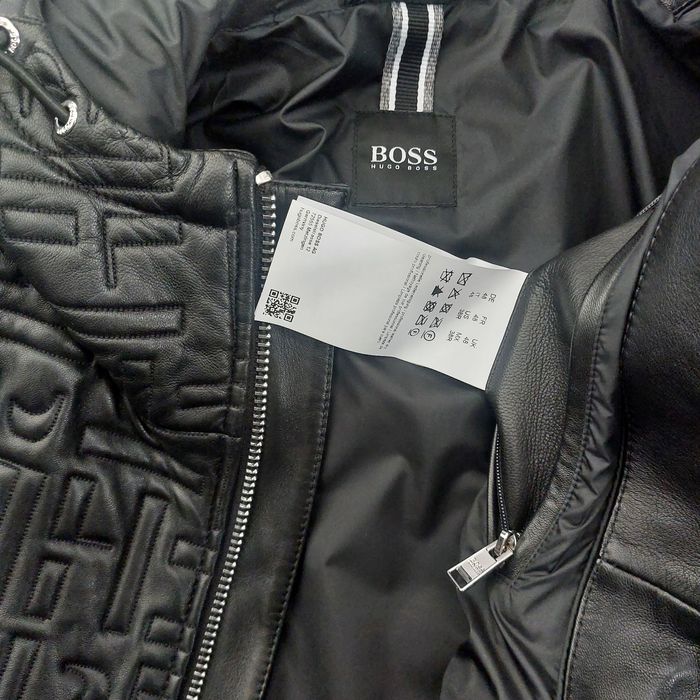 Hugo Boss nowa kurtka skórzana męska lekko ocieplana r. L