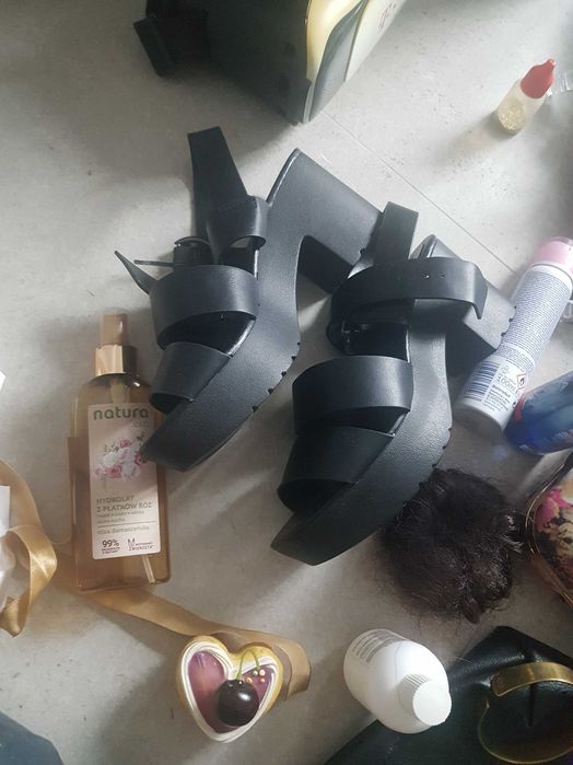 Nowe sandalki z ccc czarne 38 wkl24.5cm