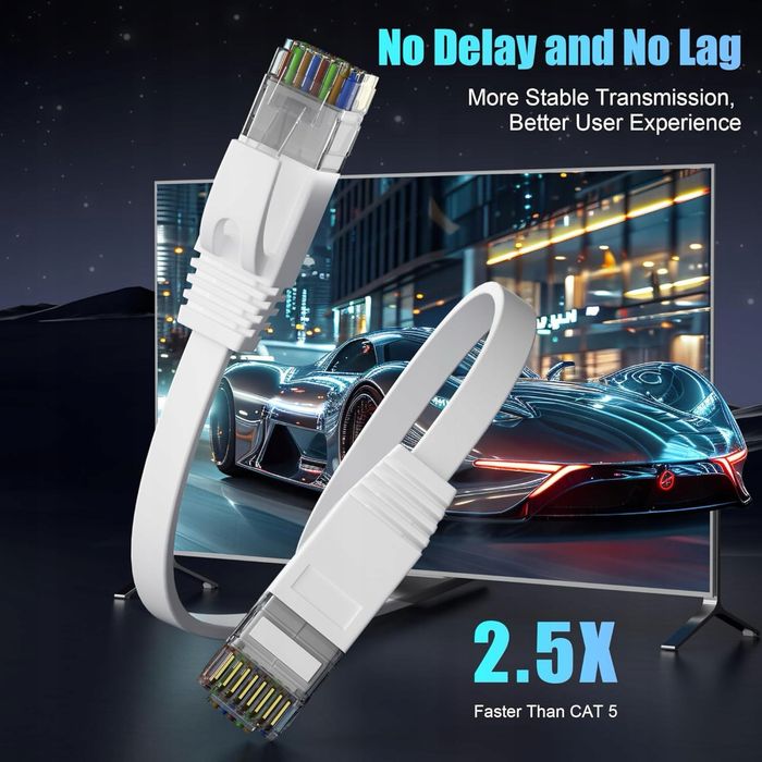 Kabel LAN CAT 6 50m, kabel ethernet prędkość 1000 Mbit/s, RJ45