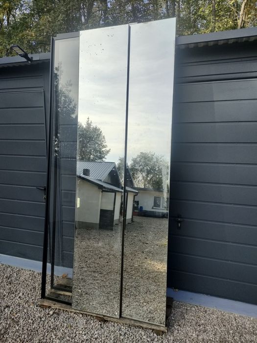 Fronty meblowe czarne aluminium szkło lub lustro