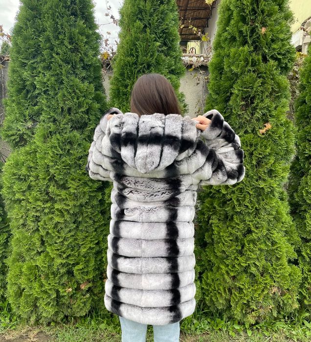Шуба жіноча хутро кролика в стилі шиншила полушубок куртка дубленка