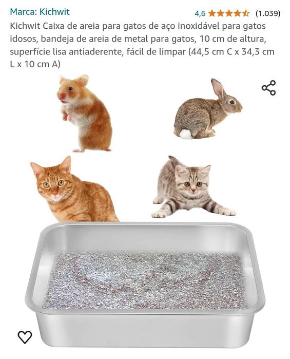 Caixa areia para pequenos animais domesticos(gatos, coelhos, hamsters)