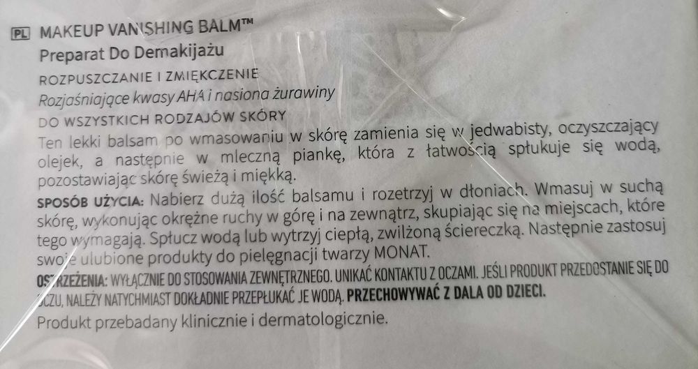 Monat Make Up Vanishing Balm - preparat do demakijażu 89 ml