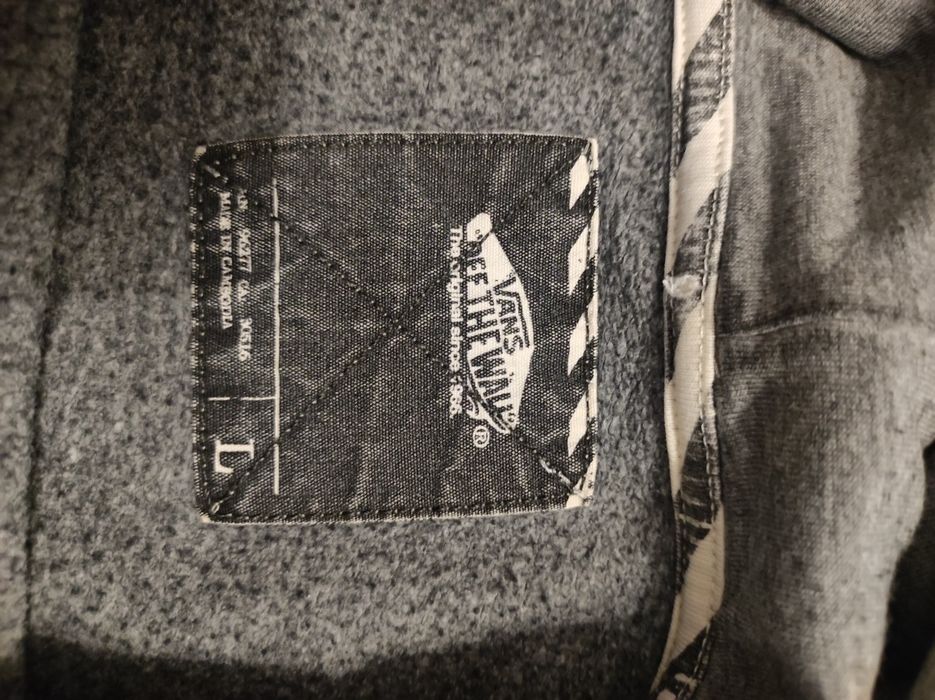 Szara bluza z kapturem Vans szachownica L