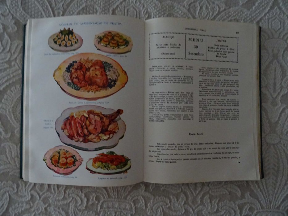 Livro Antigo 1967 Cultura Geral: Cozinheira Ideal 14 Edição Ilustrada de Alda de Azevedo Receitas Práticas Empratamentos Almoços Jantares