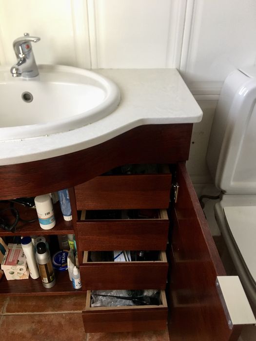 Bancada casa de banho lavatório e torneira