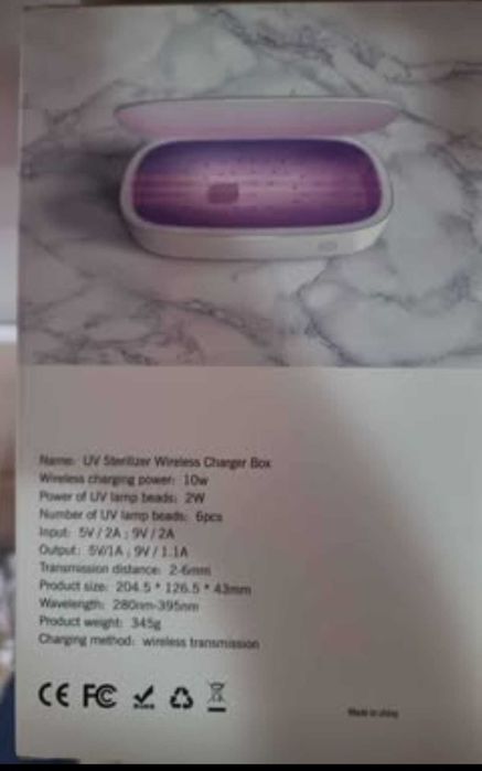 Esterilizador multifuncional UV com carregador - sem fios