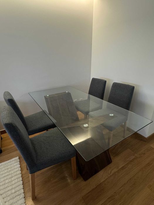 Mesa de Refeição 75x180x90 cm + 4 Cadeiras IKEA