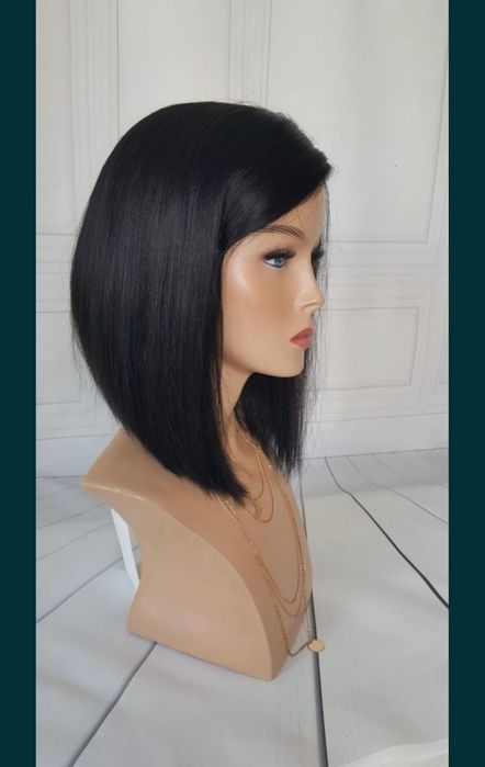 Peruka z włosów naturalnych Klasyk Anna naturlana czerń