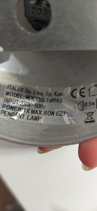 Lampa srebrna italux