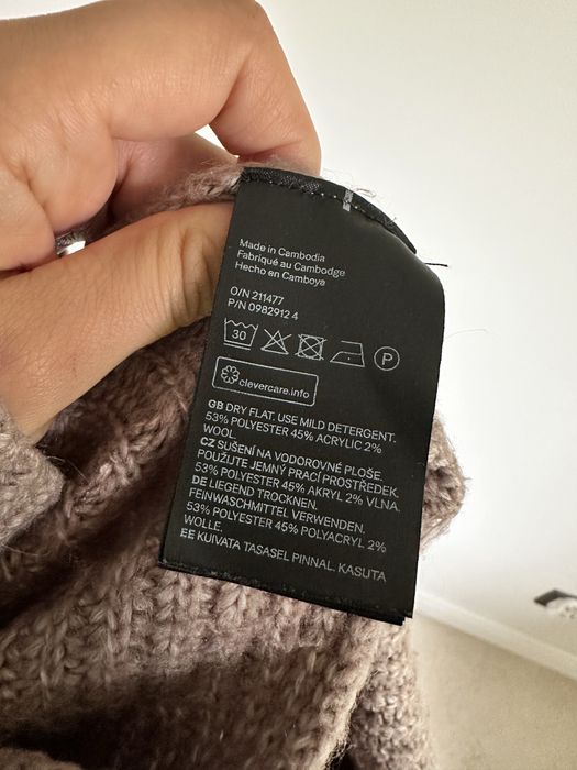 Sukienka sweterkowa na jesień zimę H&M rozmiar S 2% wełna