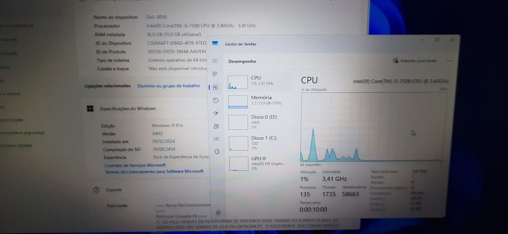Pç/Torre DELL3050 7ªG|i5.7500-3.4G|16G|HDMI|NVMe256+HDD500|Wifi+BT|W1164409363621505123