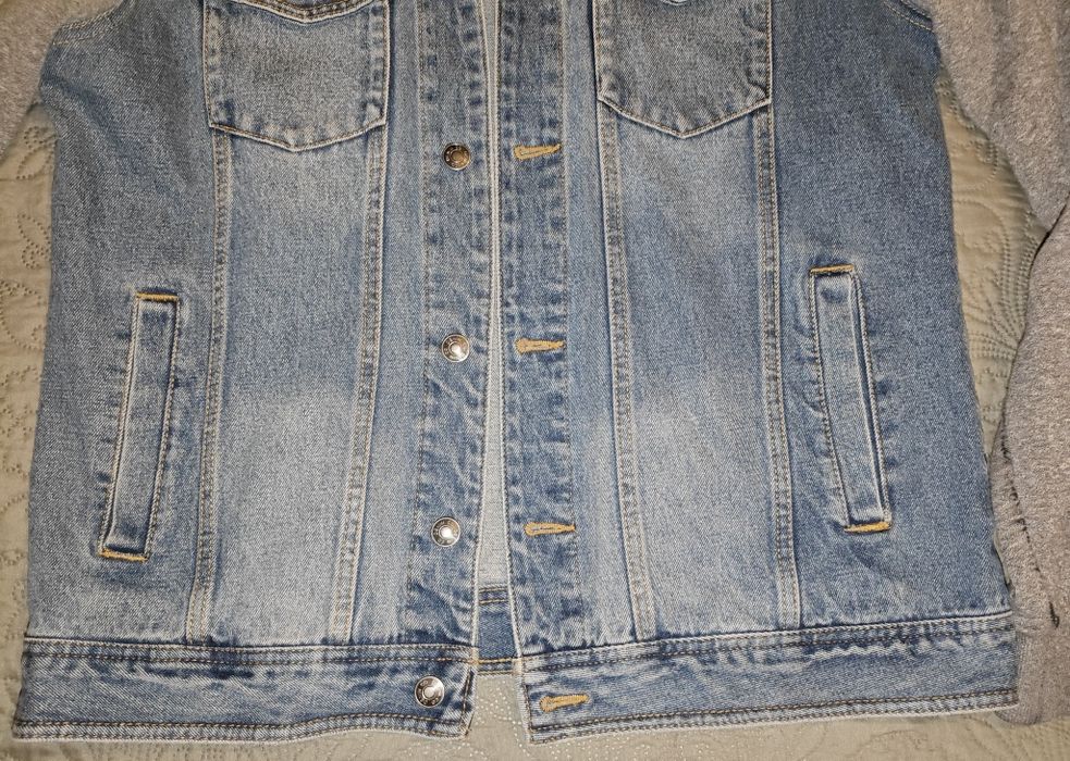 Kurtka kamizelka jeansowa z kapturem jacket Denim Co. Adidas Puma Nike