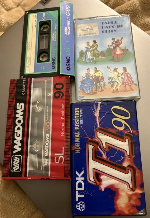 Нові касети лот: TDK 90 Т1, ТDK D90, Wagdoms SL 90, type I Fe