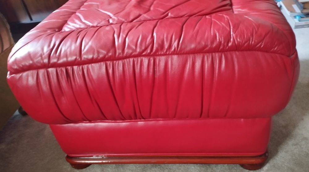 Banqueta vintage em pele