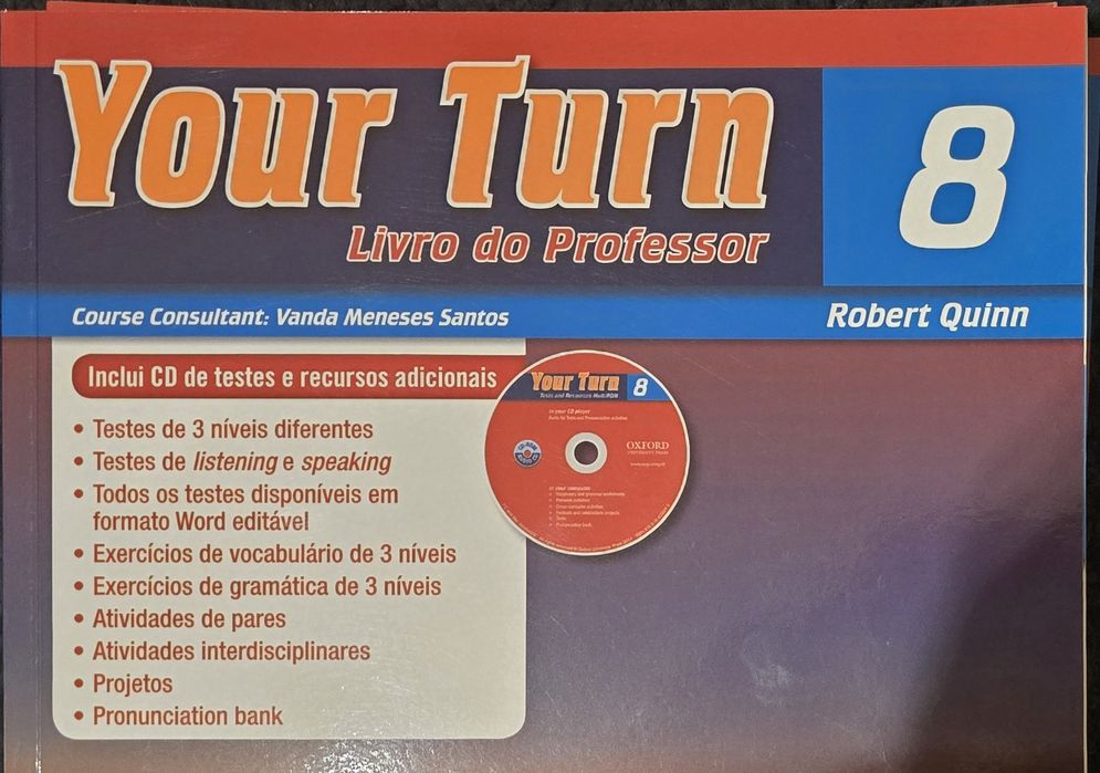 Your Turn 8 - Inglês 8⁰ Ano - Conjunto  3 livros OXFORD + CD