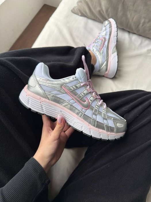 Nike P-6000 White Elemental Pink жіночі кросівки найк п-6000 срібні з рожевим