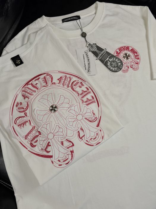 Футболка chrome hearts унісекс чорна/біла