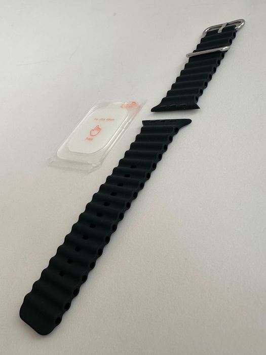 Czarny pasek i szkło hartowane do Apple Watch Ultra 2