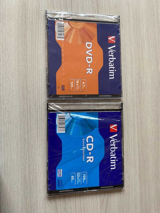 Nowe plyty Verbatim CD-R i DVD-R w pudelkach