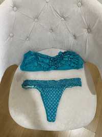 Lingerie da Victoria Secret - cueca azul Guimarães • OLX Portugal