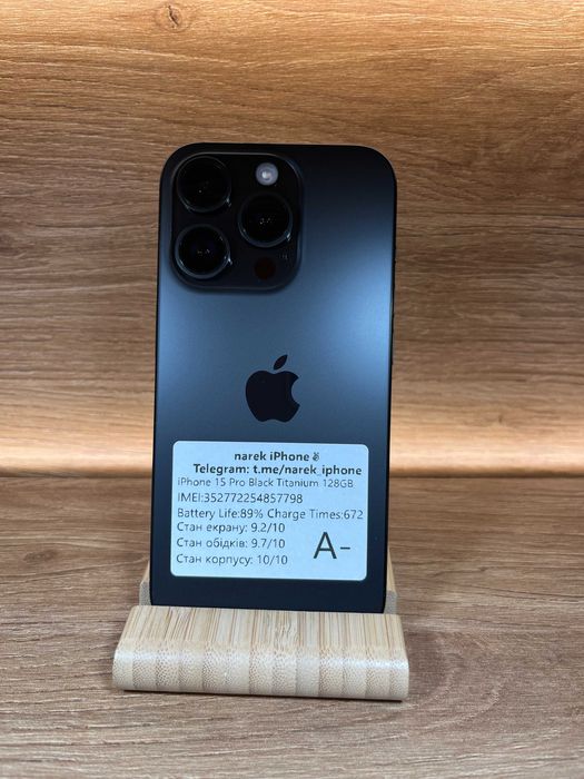 iPhone 15 Pro 256 Black !! №: 7798 !! З США !! Айфон купити оригінал !!