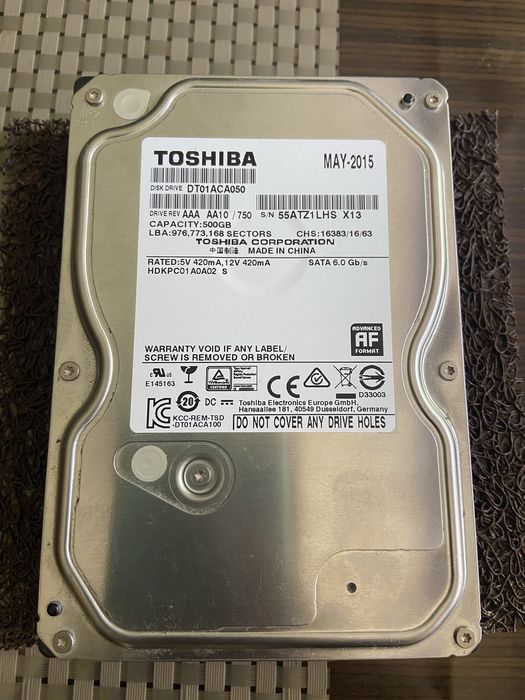 Жесткий диск HDD 500GB Toshiba