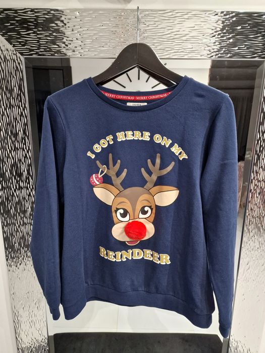 Bluza świąteczna 38 40 Papaya renifer Rudolf 3d