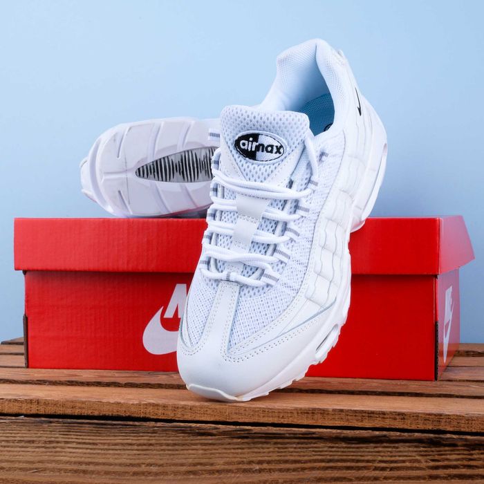 (1956) Акція! Кросівки Nike Air Max 95 повністю білі (37-41) найк найки