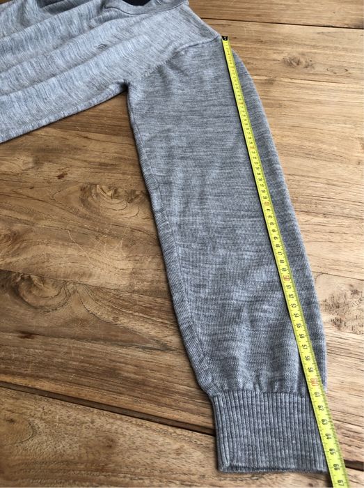 Sweter męski wełniany merino  Jack&Jones szary w serek XL