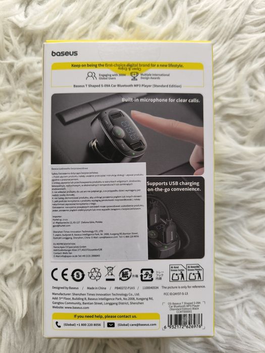 Transmiter FM Bluetooth Baseus T-Shaped S-09A