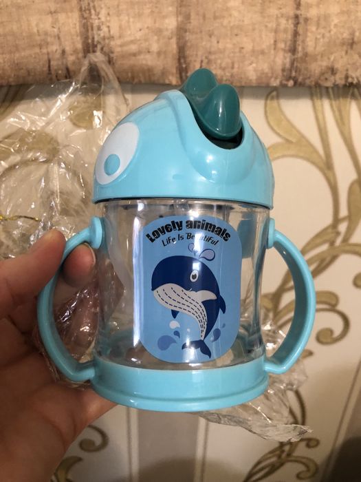 Поїльник із трубочкою та ручками дракон, бутылка с трубочкой, поилка