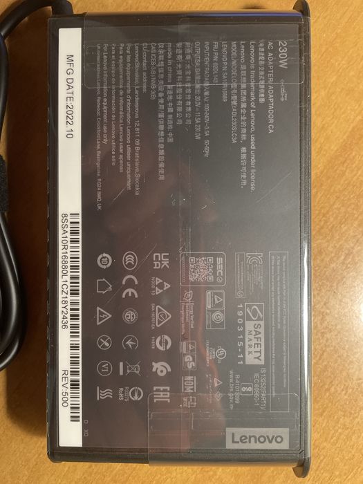 Блок Питания Зарядное Устройство Lenovo ThinkPad Legion 20V 11.5A 230W
