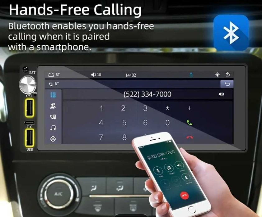 Rádio Carro Android Auto & Carplay + Câmara Traseira + Comando - NOVO