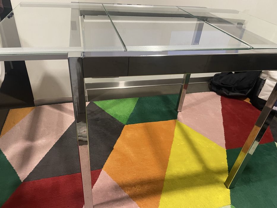 Mesa de vidro extensivel