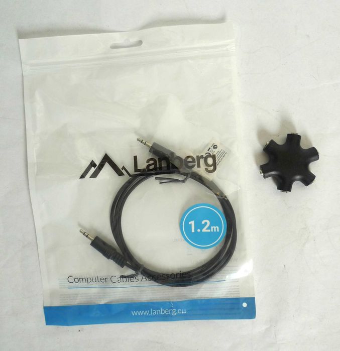 Rozdzielacz splitter audio 6x Jack stereo 3,5mm + kabel 2x Jack 1,2m