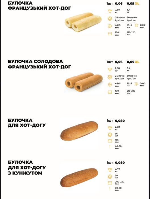 Лаваш Булочки для Бургера, Хот-догу